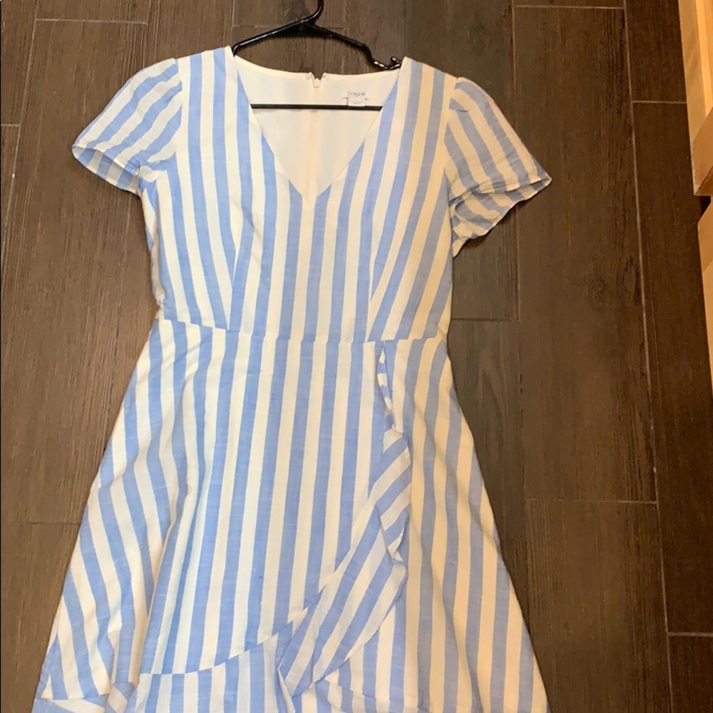 Baby blue and white stripped dress